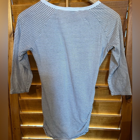 James Perse Scoop-Neck Three-Quarter Sleeve T-Shirt with Ruching Sz 1 - Picture 6 of 8
